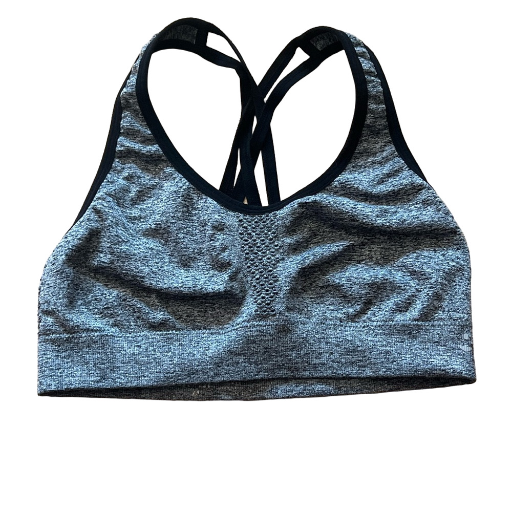 RBX Gray and Black Racerback Sports Bra Medium Support